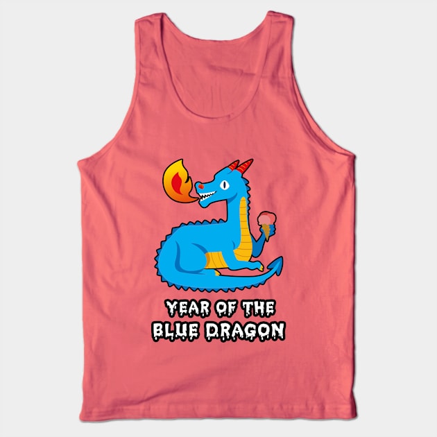 🐲 2024 Year of the Cute Blue Dragon Tank Top by Pixoplanet